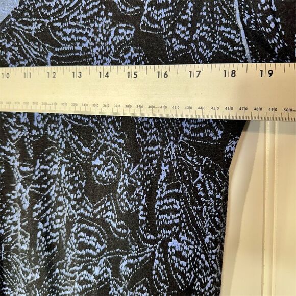 Free People Blue Linen Floral Hi-Low Long Ruched Sleeve Top S Boho Grunge Y2K - Picture 3 of 9